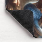 朝のコーヒーを飲む甘い老婦人 マウスパッド (コーナー)