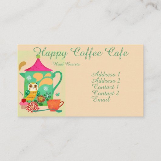 朝のコーヒーフクロウ 名刺 (裏面)