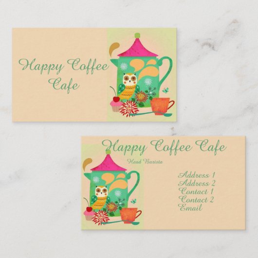 朝のコーヒーフクロウ 名刺 (正面/裏面)