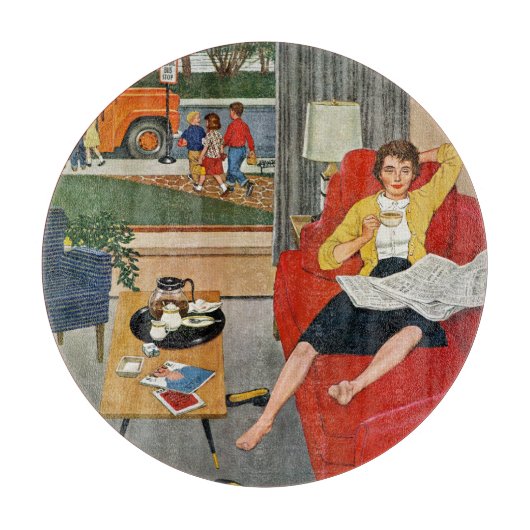 朝のコーヒー休憩 カッティングボード (正面)