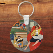 朝のコーヒー休憩 キーホルダー (正面)