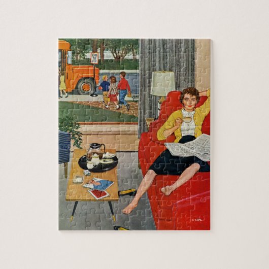 朝のコーヒー休憩 ジグソーパズル (縦)