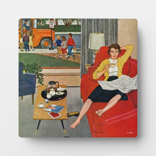 朝のコーヒー休憩 フォトプラーク (正面)