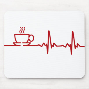 朝のコーヒー心拍EKG マウスパッド