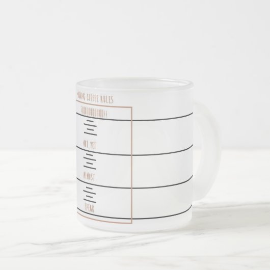 朝のコーヒー規則 フロストグラスマグカップ (正面右)