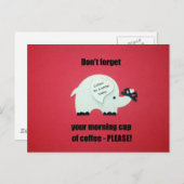 朝のコ忘れーヒーを飲まないで…! ポストカード (正面/裏面)