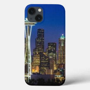 朝のシアトル・スカイラインの画像。 iPhone 13ケース