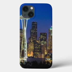 朝のシアトル・スカイラインの画像。 iPhone 13ケース