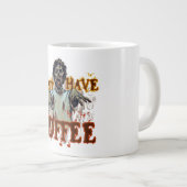 朝のゾンビのコーヒー・マグ ジャンボコーヒーマグカップ (正面右)