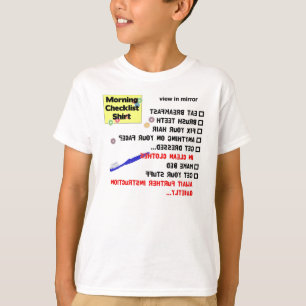 朝のチェックリスト(T)青年 Tシャツ