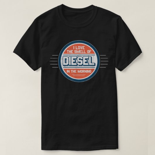 朝のディーゼルの香りが好きです Tシャツ (デザイン正面)