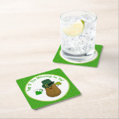 朝のトップにアイリッシュポテト スクエアペーパーコースター (インサイチュ)