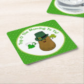 朝のトップにアイリッシュポテト スクエアペーパーコースター (アングル)