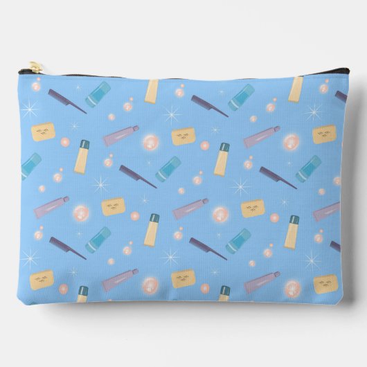 朝のバスルーム儀式トイレタリーコラージュ アクセサリーポーチ (正面)