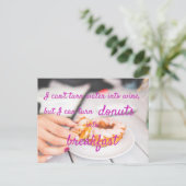 朝のパンにドーナツを変えられる / 面白い ポストカード (スタンド正面)