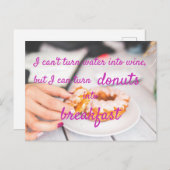 朝のパンにドーナツを変えられる / 面白い ポストカード (正面/裏面)