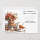 朝のパンケーキ誕生日ブランチ | のんびりとした週末 招待状 (正面)