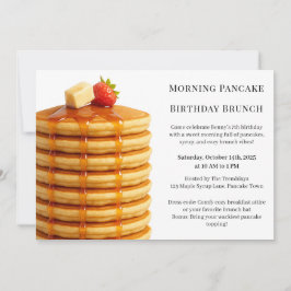 朝のパンケーキ誕生日ブランチ | のんびりとした週末 招待状