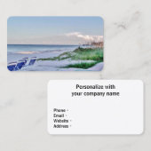 朝のビーチ退職名刺 名刺 (正面/裏面)