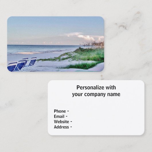 朝のビーチ退職名刺 名刺 (正面/裏面)