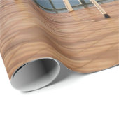 朝のフェンスの横の白い金属製のアームチェア ラッピングペーパー (ロールコーナー)