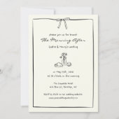 朝のブランチ結婚の時間のない手が描かれた 招待状 (正面)