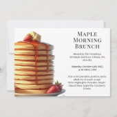 朝のブランチ | パンケーキ & メープル シロップ あったかい秋 招待状 (正面)