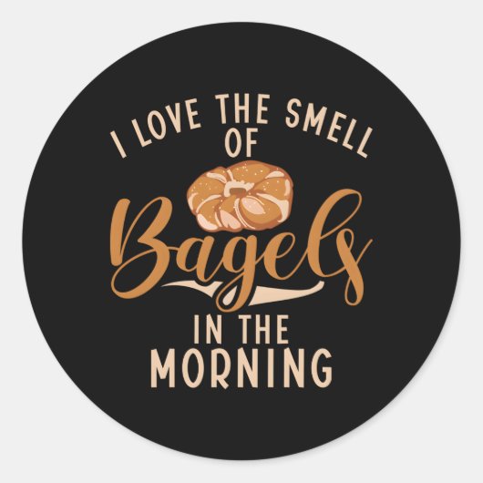 朝のベーグルの香りが大好き ラウンドシール (正面)