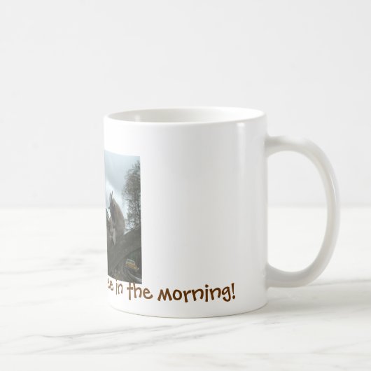朝のマグの私のコーヒーを食べるヤギ コーヒーマグカップ (右)