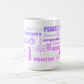 朝のマントラ私は高感動的Vibe言葉 コーヒーマグカップ (中央)