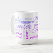朝のマントラ私は高感動的Vibe言葉 コーヒーマグカップ (正面左)