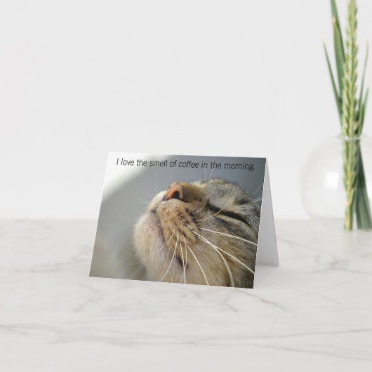 朝のメッセージカードのコーヒーの臭いを愛して下さい カード (正面)