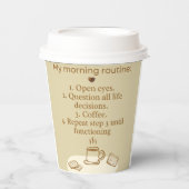 朝のルーチンコーヒーマグ | カフェインおもしろい依存 紙コップ (正面)