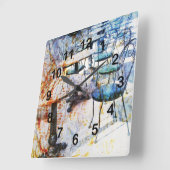 朝のヴィンテージのフランスのなカフェの芸術 スクエア壁時計 (傾斜)