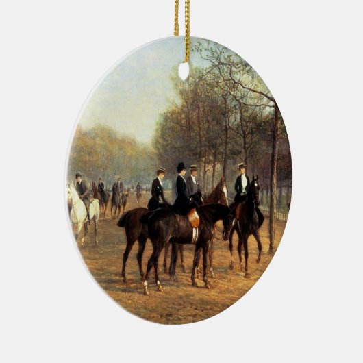 朝の乗車、腐った列、ハイドパーク1894年(油 セラミックオーナメント (右)