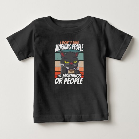 朝の人とか朝とか人も好きじゃない ベビーTシャツ (正面)