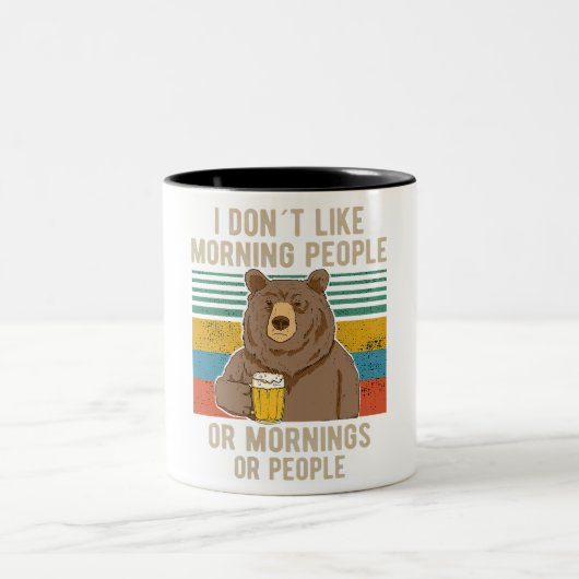 朝の人と朝の人と熊が大嫌い ツートーンマグカップ (中央)