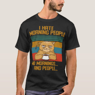 朝の人は嫌いおもしろい Tシャツ