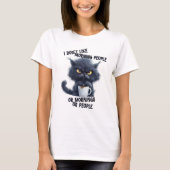 朝の人嫌いなグリム猫 Tシャツ (正面)