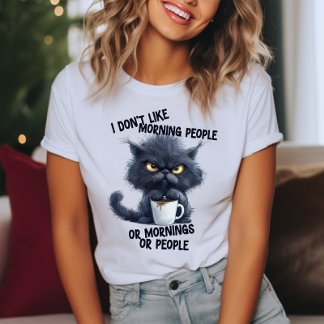 朝の人嫌いなグリム猫 Tシャツ