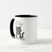 朝の人嫌いの黒猫マグカップ マグカップ (正面左)