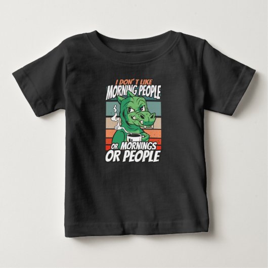 朝の人、朝、人が嫌い ベビーTシャツ (正面)