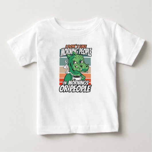 朝の人、朝、人が嫌い ベビーTシャツ (正面)