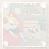 朝の休憩 ガラスコースター (裏面)