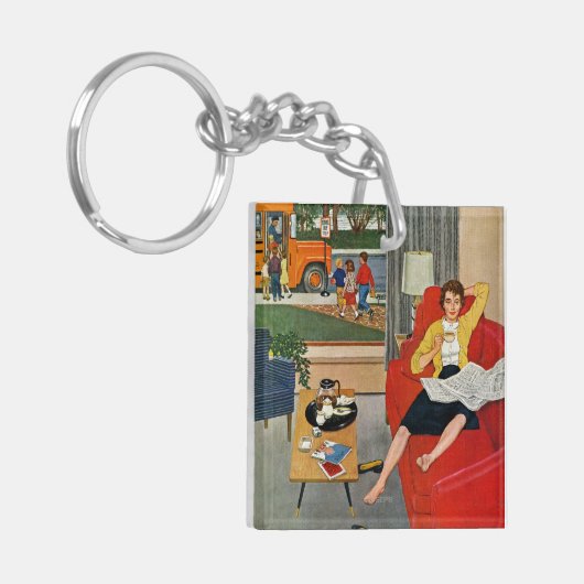 朝の休憩 キーホルダー (正面左)