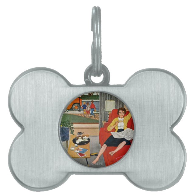 朝の休憩 ペットネームタグ (正面)