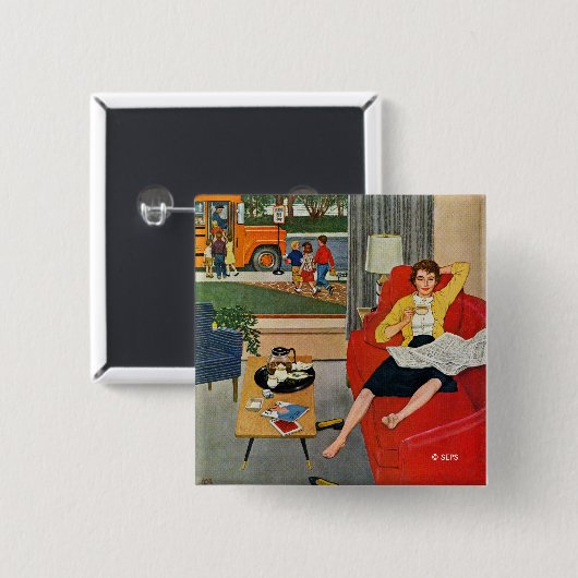 朝の休憩 缶バッジ (正面&裏面)