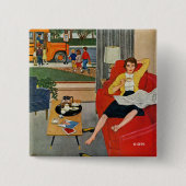 朝の休憩 缶バッジ (正面)