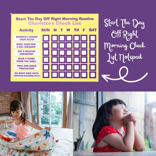 朝の休日のチェックリストを開始する ノートパッド