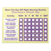 朝の休日のチェックリストを開始する ノートパッド (正面)